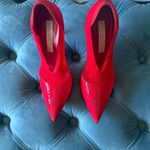 Stella McCartney red lace pumps